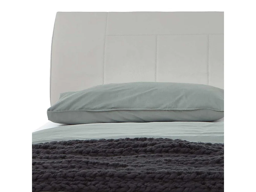 Bettrahmen in Hellgrau Polsterkopfteil