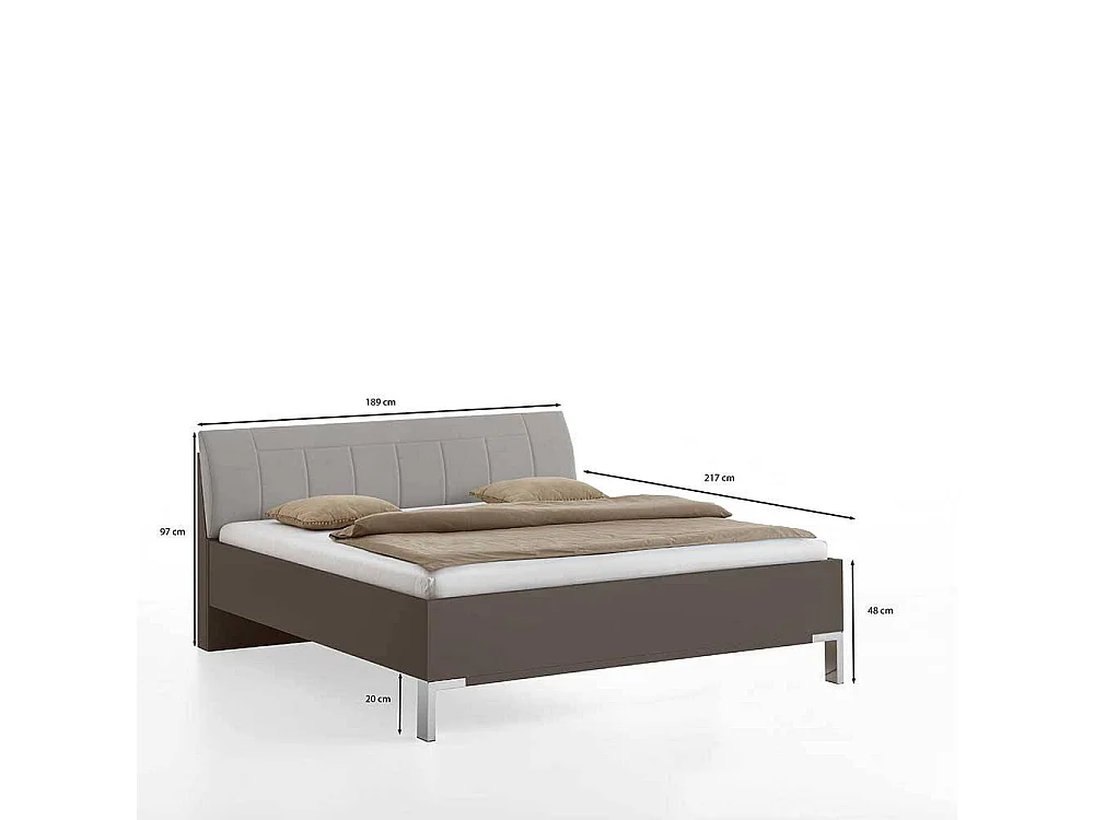 Doppelbett Bett mit Polster Kopfteil in modernem Design