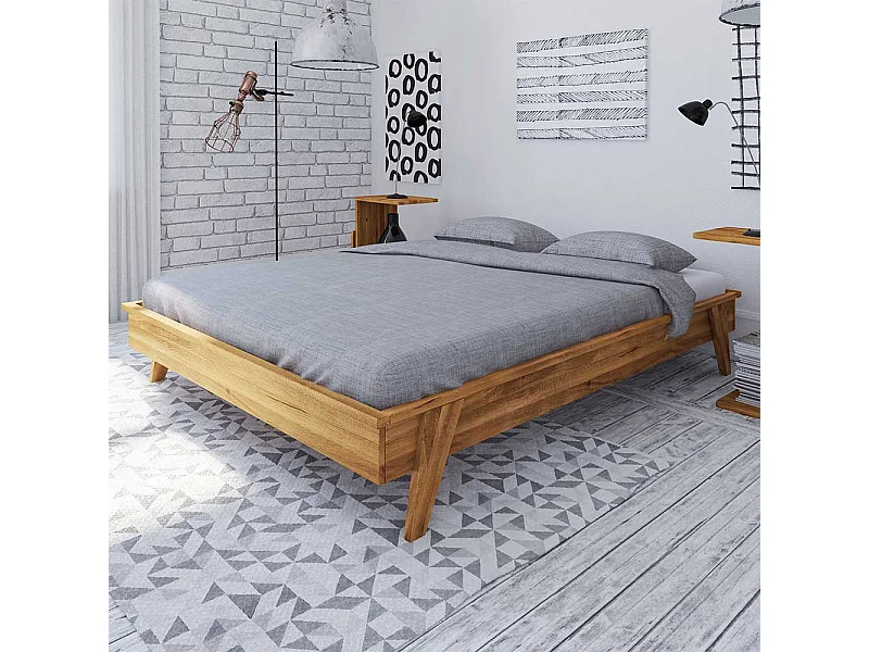 Massivholzbett ohne Kopfteil Wildeiche geölt