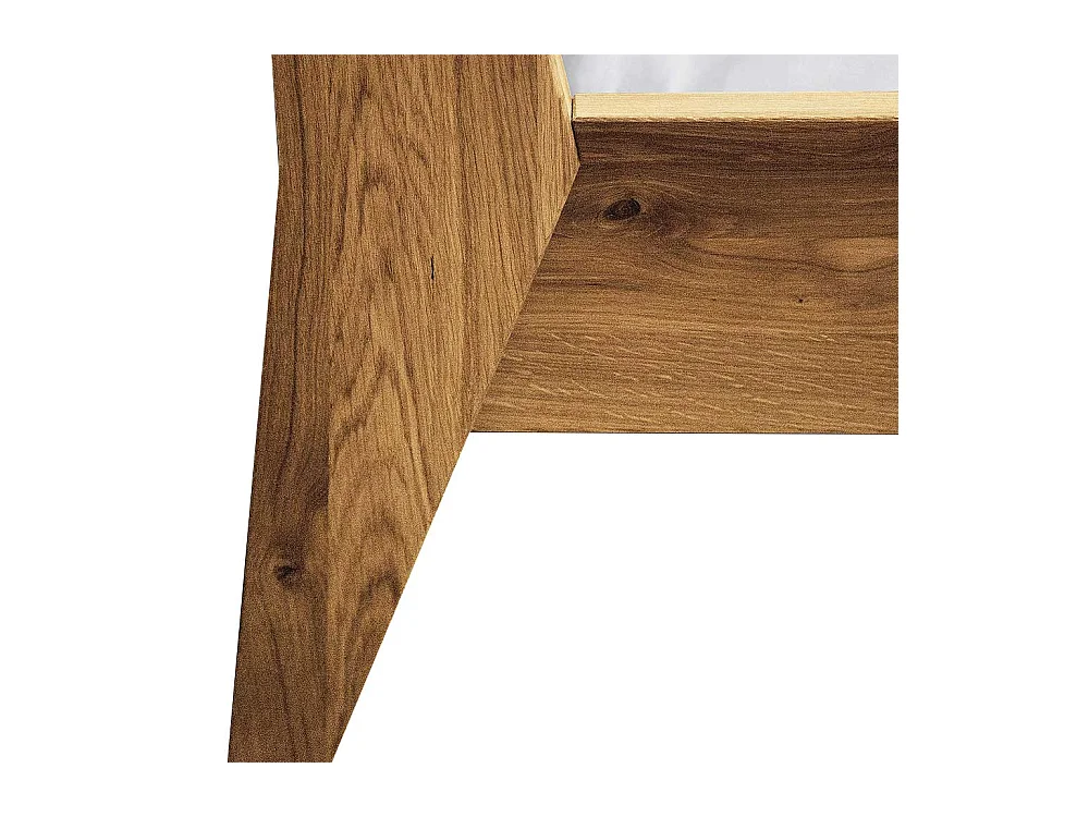 Bett aus Wildeiche Massivholz Retrostil