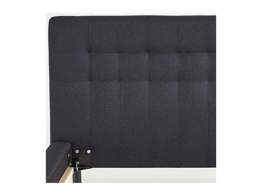 Polsterbettgestell in Dunkelgrau Stoff Vierfußgestell aus Holz