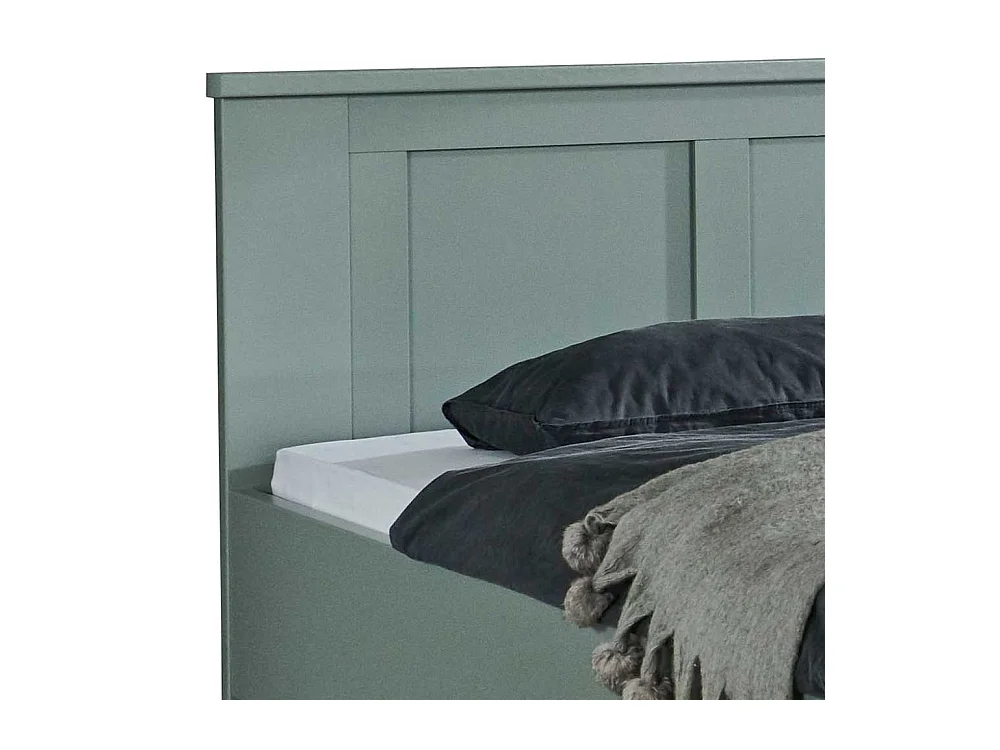 Doppelbett Überlänge in Graugrün modernen Landhausstil