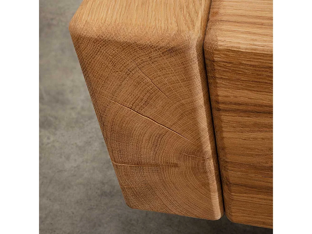 Wildeiche Balkenbett im Industry und Loft Stil Metall Bügelgestell