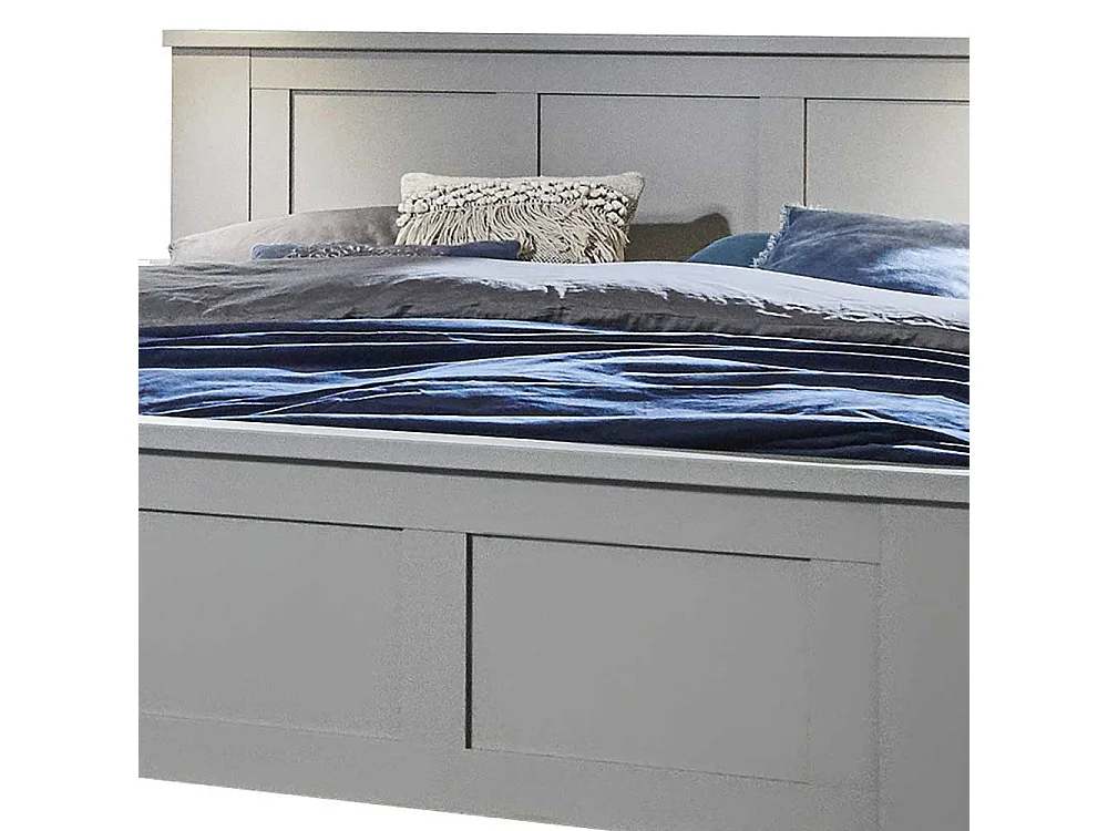 Hellgraues Landhaus Bett Made in Germany 104 cm hoch