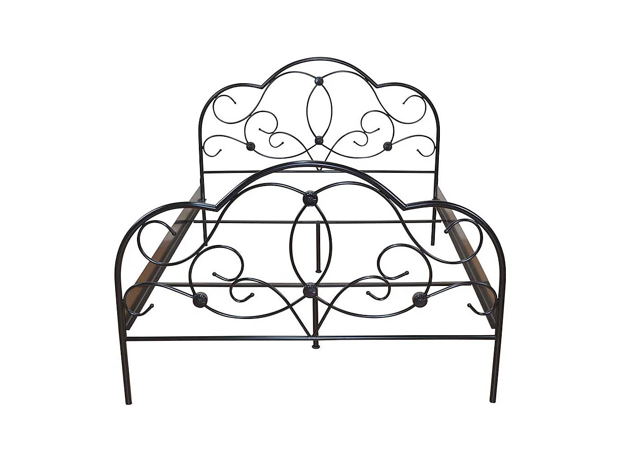 Metallbett in Schwarz Romantisches Design