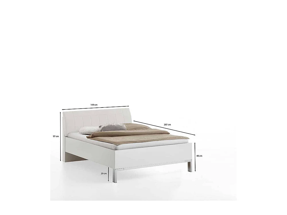 Doppelbett Bettgestell in Weiß - modernes Design