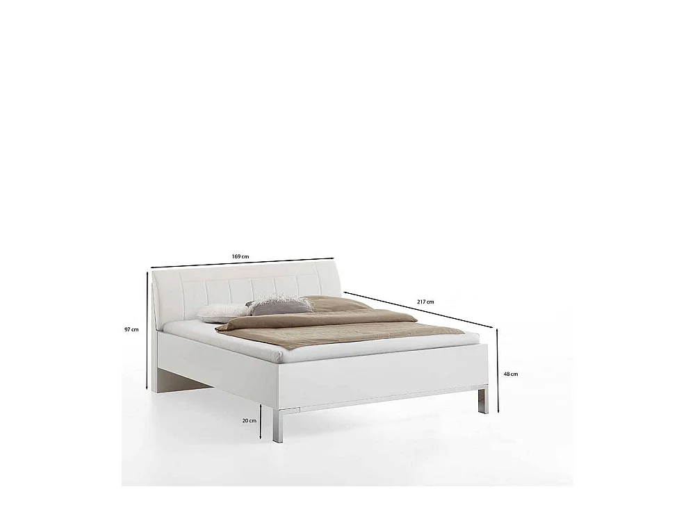 Doppelbett Bettgestell in Weiß - modernes Design