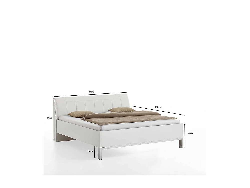 Doppelbett Bettgestell in Weiß - modernes Design