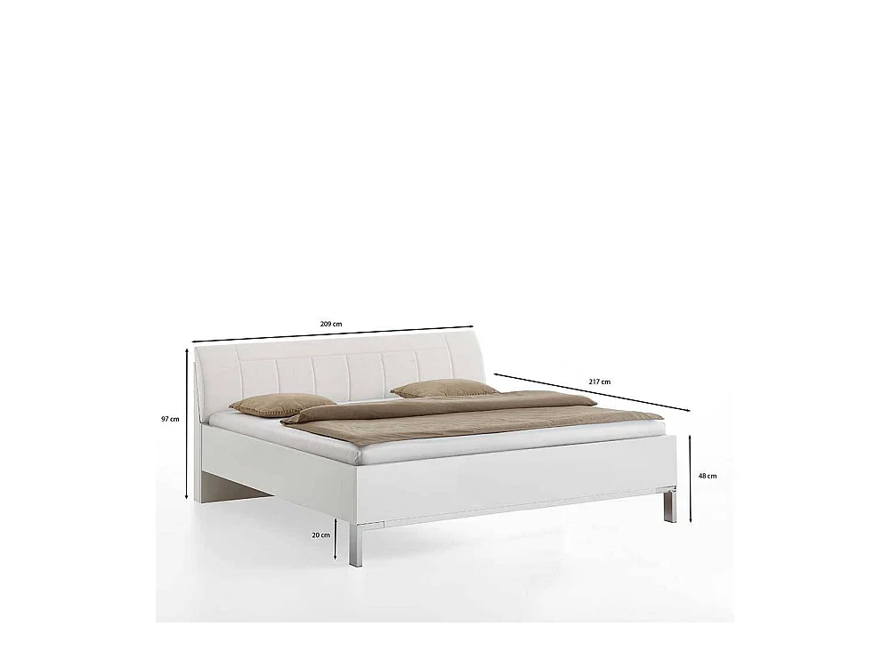 Doppelbett Bettgestell in Weiß - modernes Design