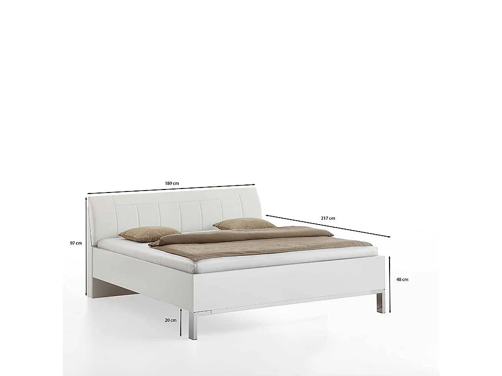 Doppelbett Bettgestell in Weiß - modernes Design