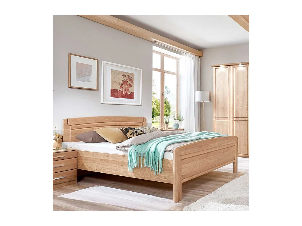 Ehebett aus Eiche teilmassiv Made in Germany