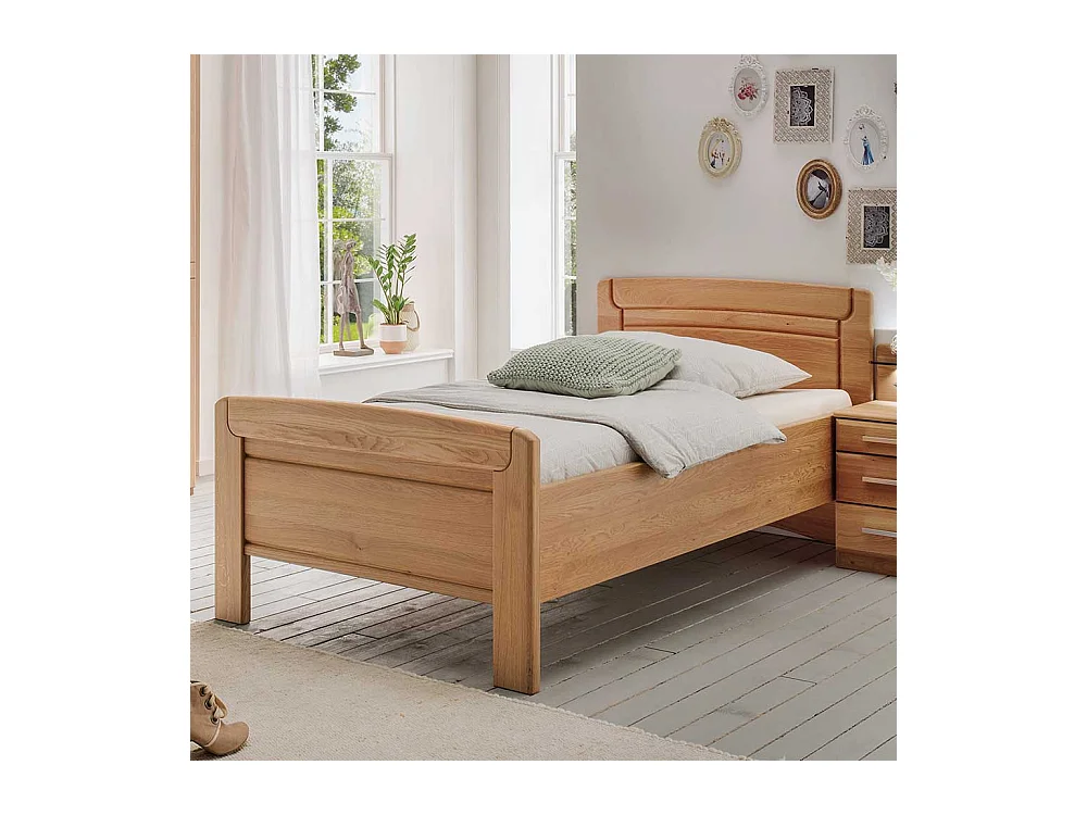 Seniorenbett aus Eiche teilmassiv Nachtkommode (zweiteilig)