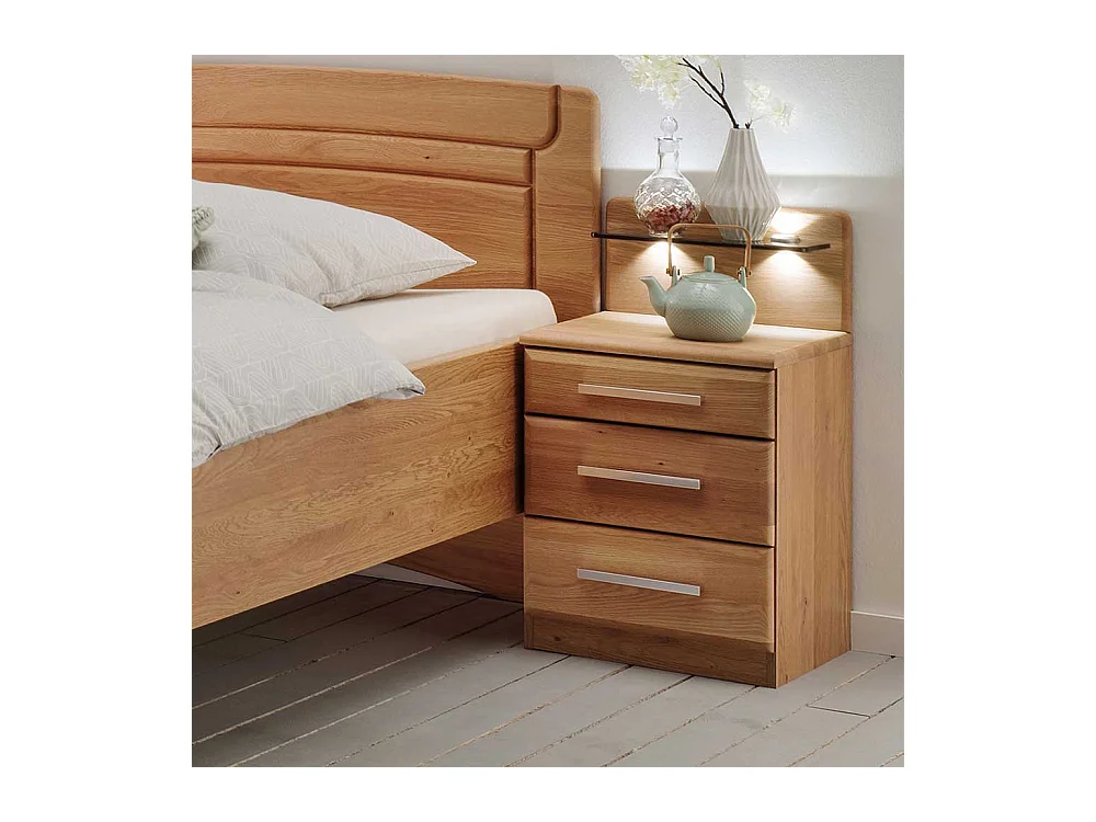 Seniorenbett aus Eiche teilmassiv Nachtkommode (zweiteilig)