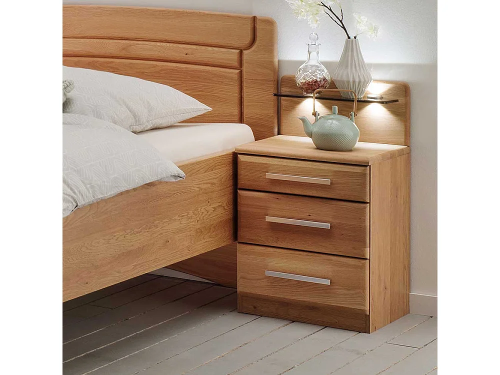Seniorenbett aus Eiche teilmassiv Nachtkommode (zweiteilig)