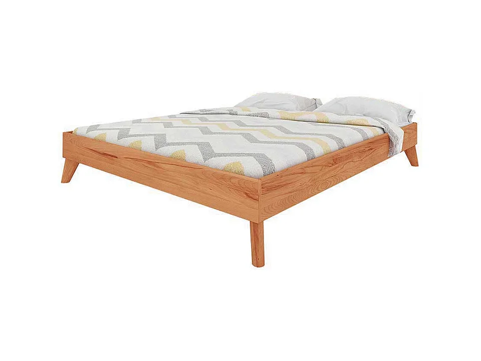 Doppelbett aus Kernbuche Massivholz Kopfteil (dreiteilig)