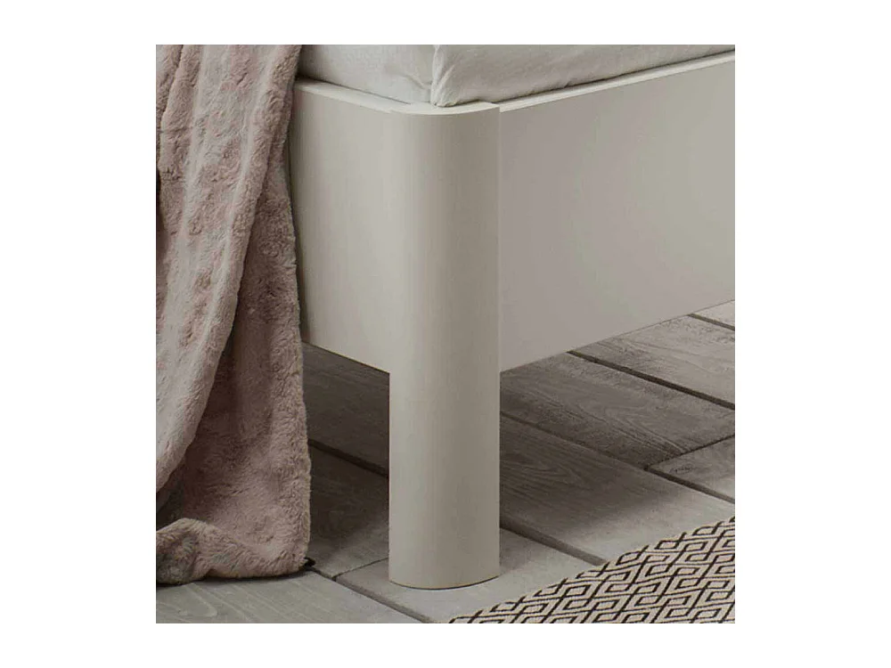 Bett mit Nachtkommode in Weiß Polsterkopfteil in Braun (zweiteilig)