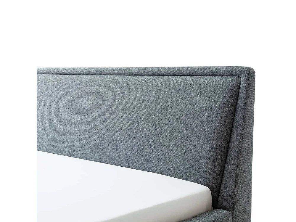 Polsterbettgestell in Blaugrau Vierfußgestell aus Holz