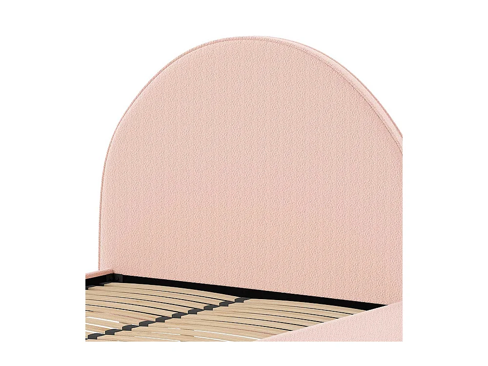 Bett 140x200 cm in Rosa Boucle Skandi Design