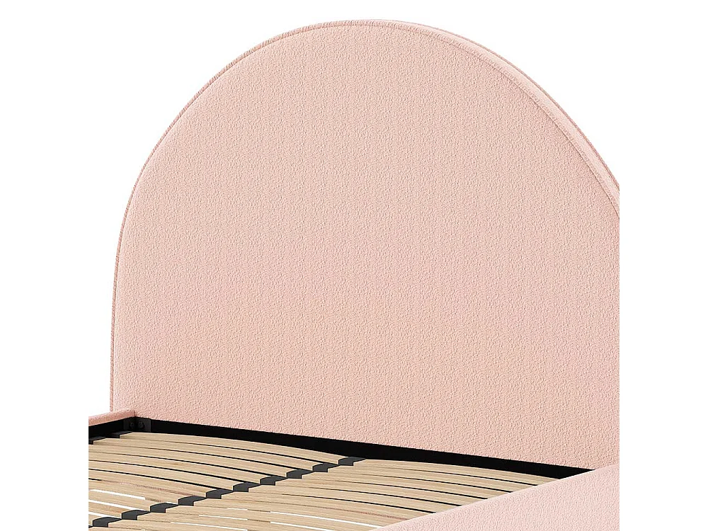 Bett 140x200 cm in Rosa Boucle Skandi Design