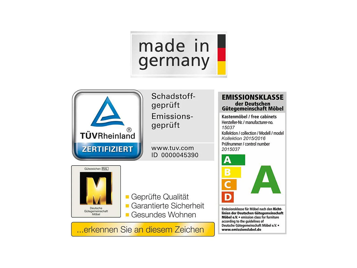 Bett mit Polsterkopfteil Eichefarben