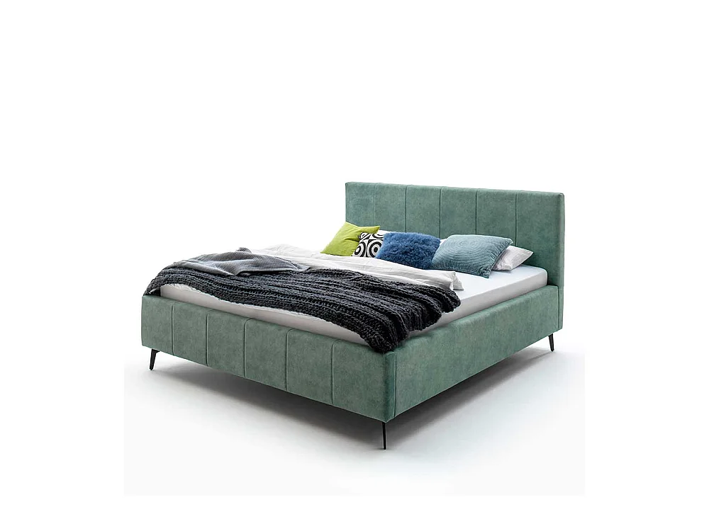 Komfortbett Stoff Grün aus Velours Vierfußgestell aus Metall