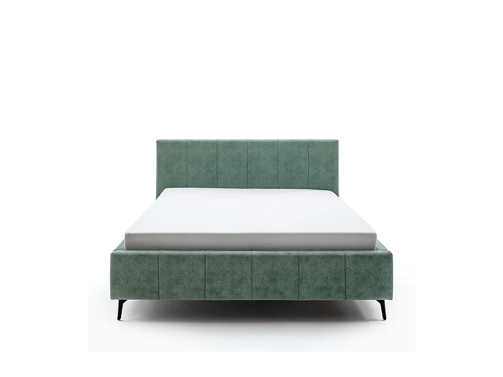 Komfortbett Stoff Grün aus Velours Vierfußgestell aus Metall