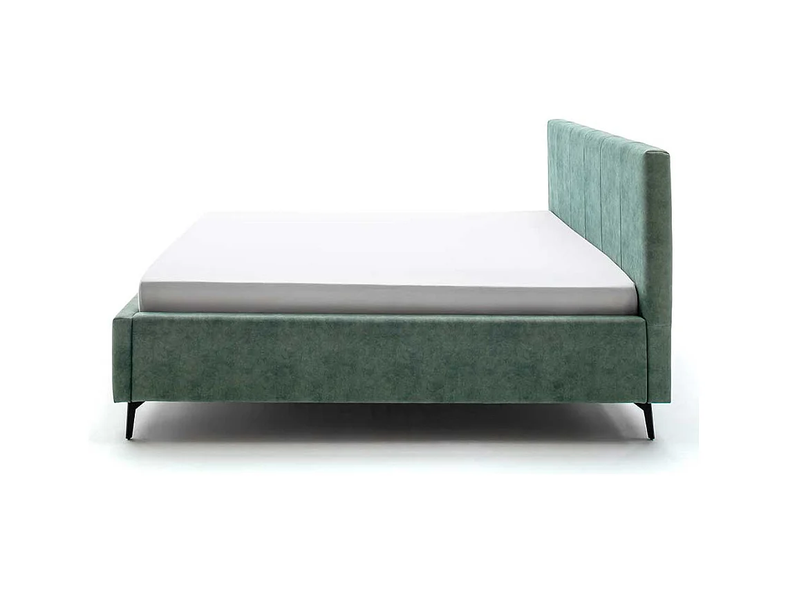 Komfortbett Stoff Grün aus Velours Vierfußgestell aus Metall