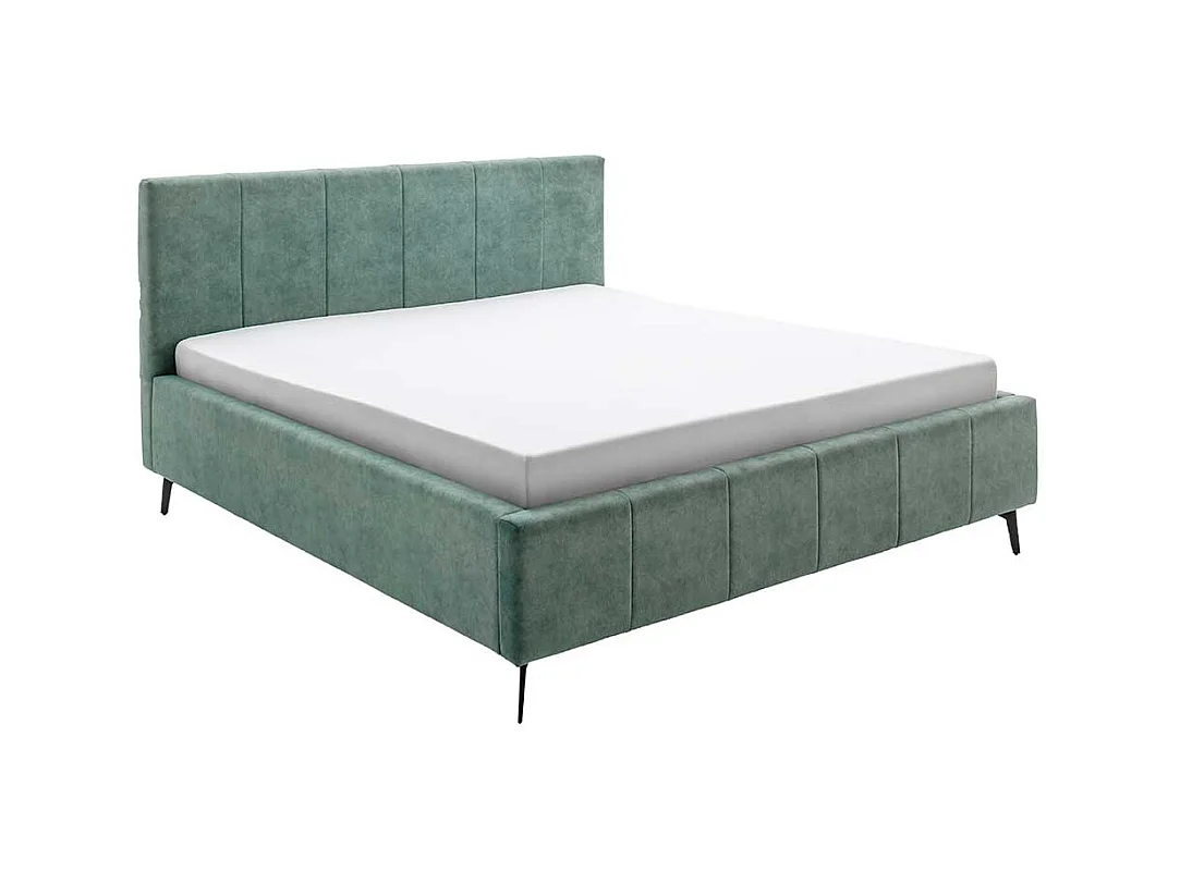 Komfortbett Stoff Grün aus Velours Vierfußgestell aus Metall
