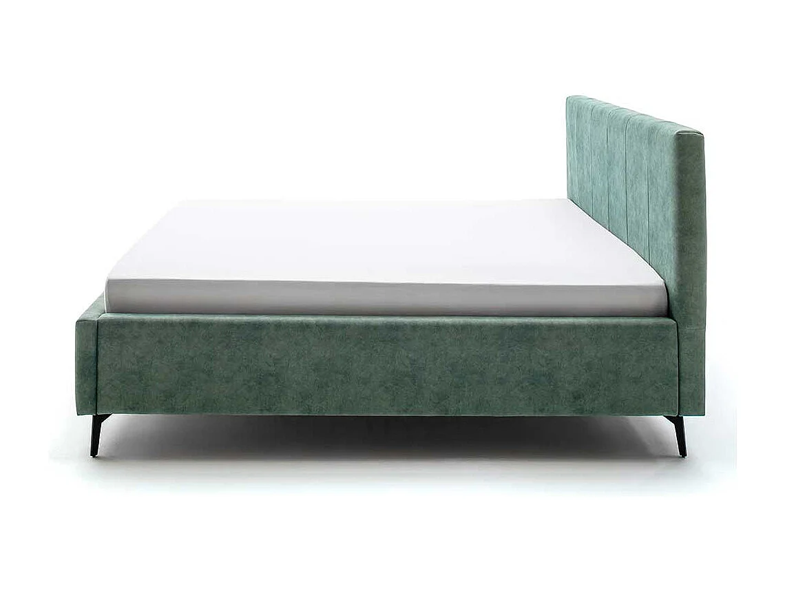 Komfortbett Stoff Grün aus Velours Vierfußgestell aus Metall