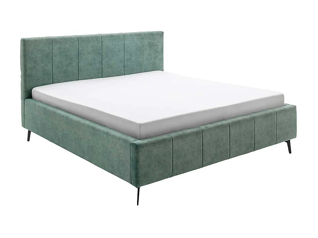 Komfortbett Stoff Grün aus Velours Vierfußgestell aus Metall
