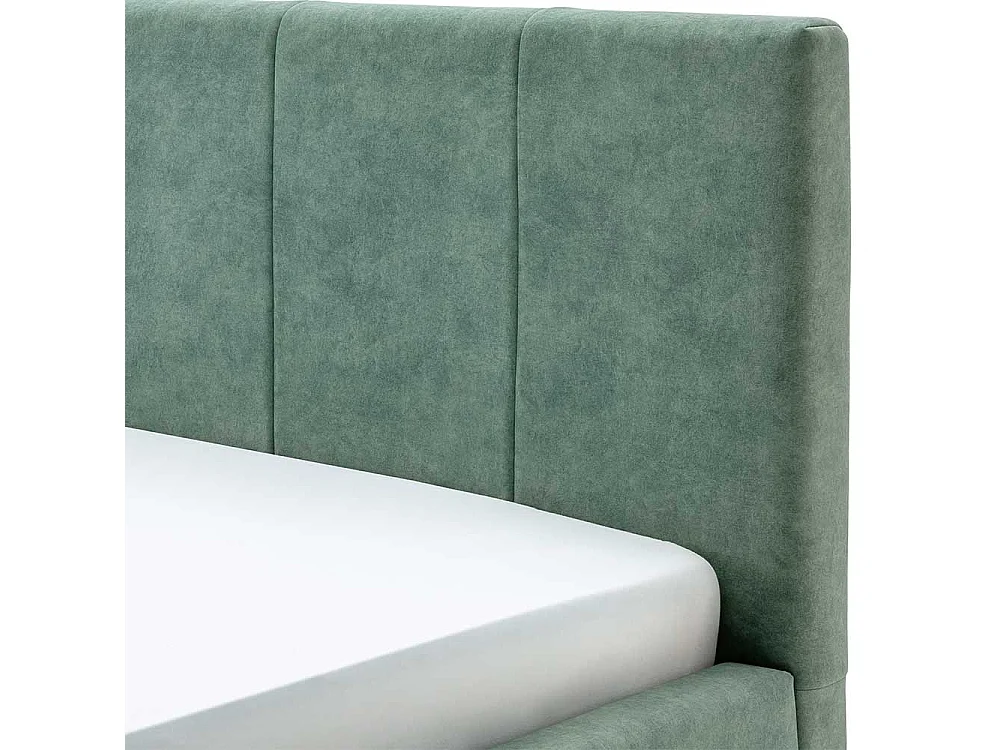 Komfortbett Stoff Grün aus Velours Vierfußgestell aus Metall