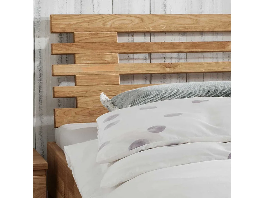 Massivholz Bett 45 cm Einstiegshöhe Wildeiche geölt