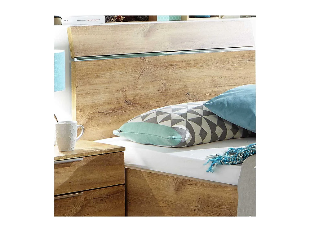 Bett in Holzoptik Plankeneiche in modernem Design Made in Germany
