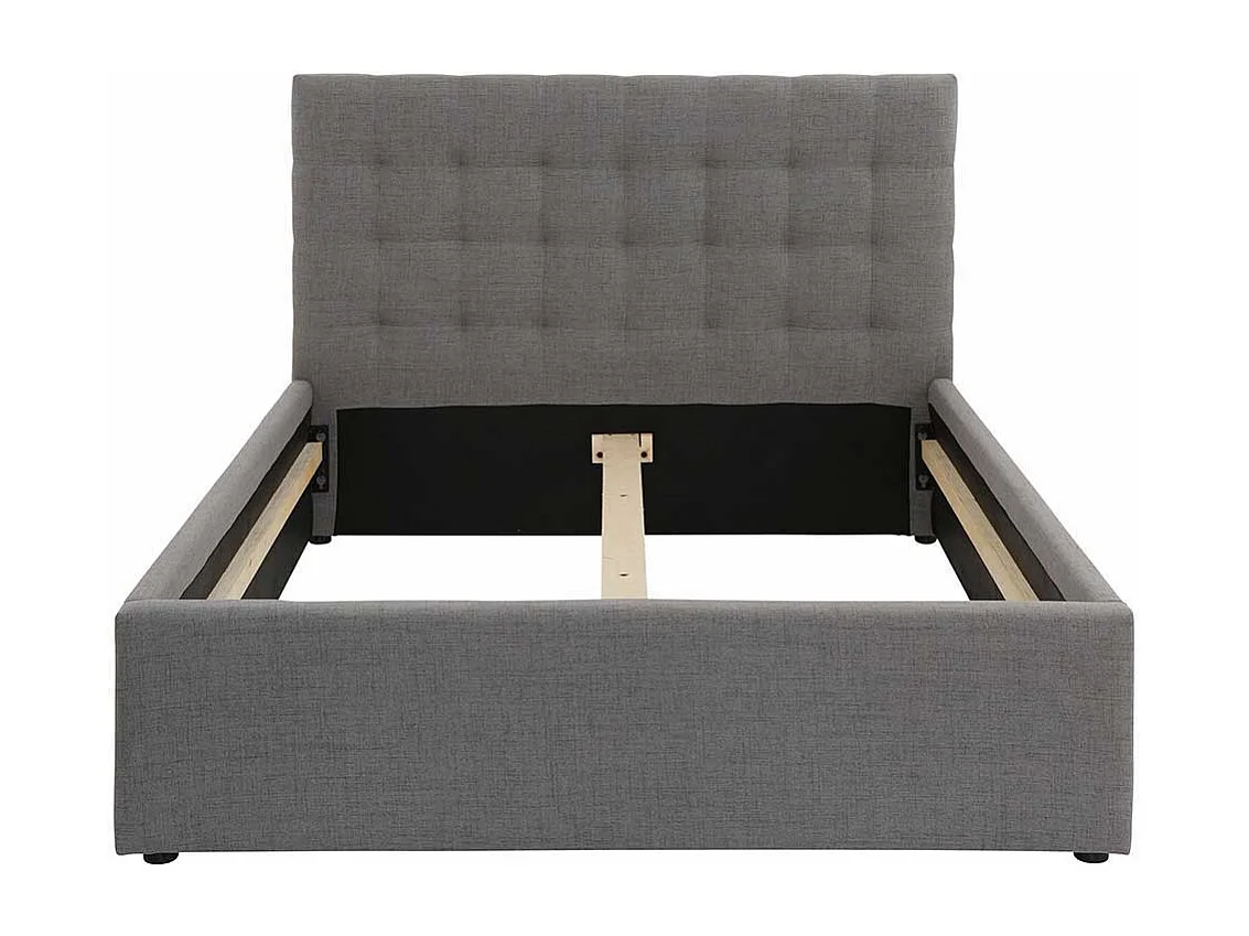 Polsterbett in Grau Webstoff modern