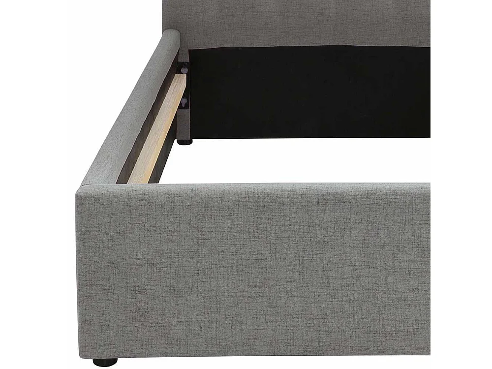 Polsterbett in Grau Webstoff modern