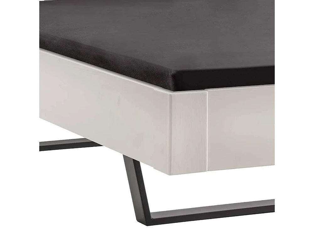 Holzbett Doppelbett modern in Weiß aus Kiefer Massivholz