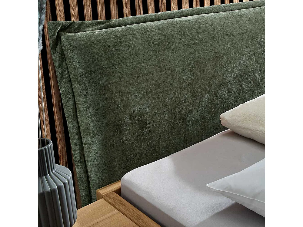 Doppel Bett mit Konsolen im Industry und Loft Stil Wildeichefarben (dreiteilig)