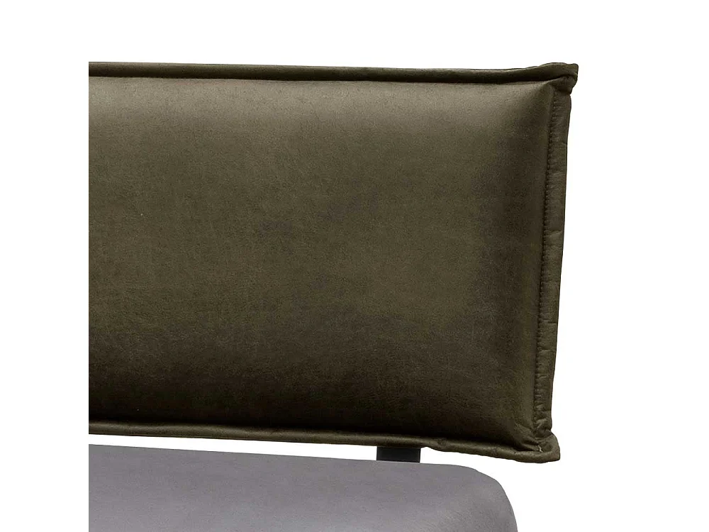 Holzbettgestell Doppelbett in Wildeichefarben und Oliv Grün