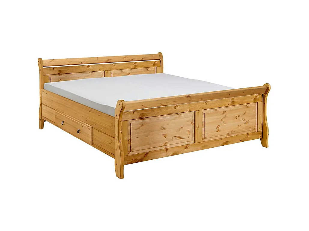 Doppelbett aus Kiefer Massivholz Landhaus