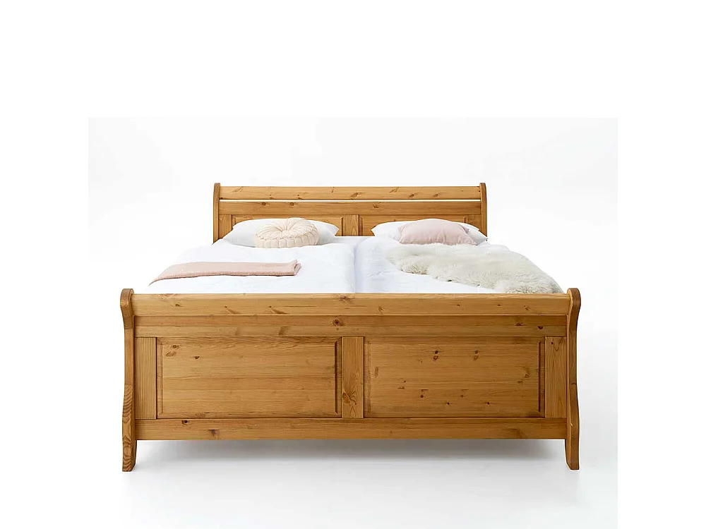 Doppelbett aus Kiefer Massivholz Landhaus