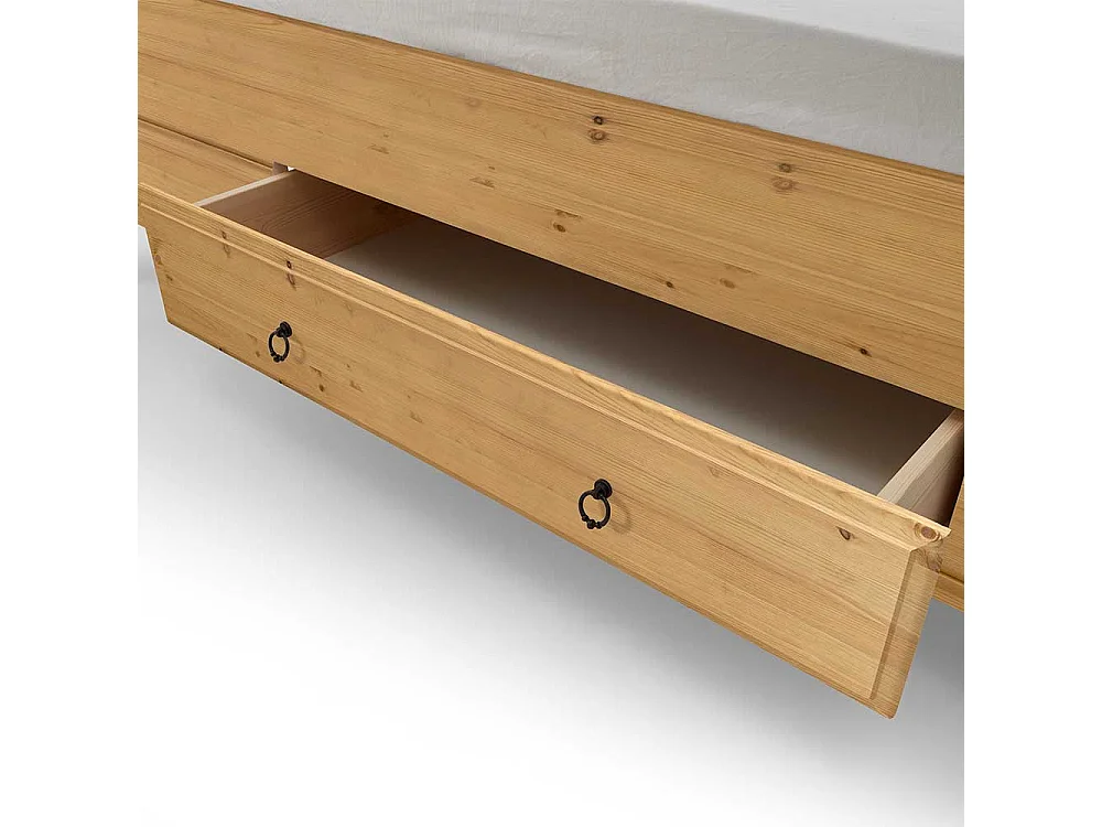 Doppelbett aus Kiefer Massivholz Landhaus