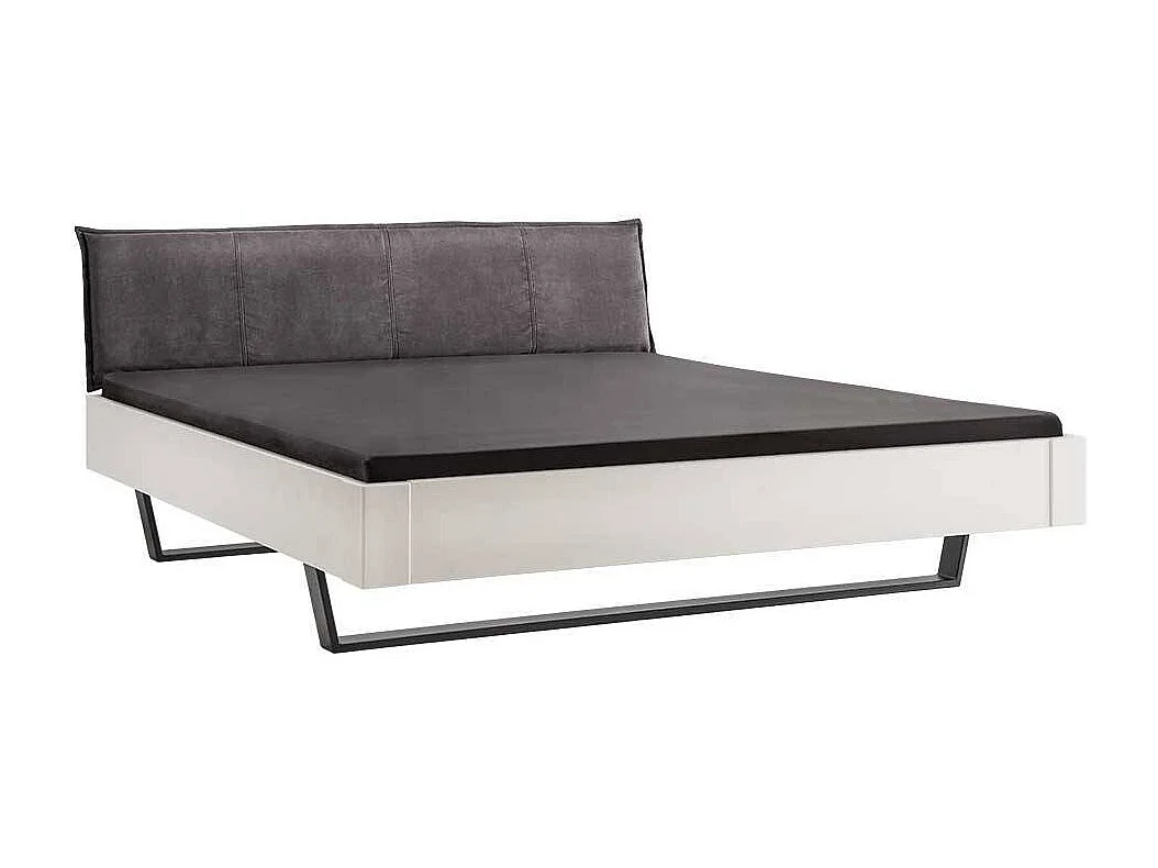 Bett Kufenbett aus Kiefer Massivholz und Metall