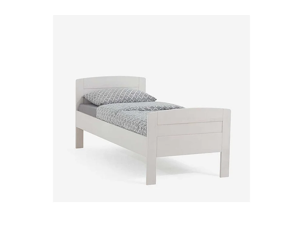 Komfortbett in Weiß Buche massiv Nachttisch (zweiteilig)