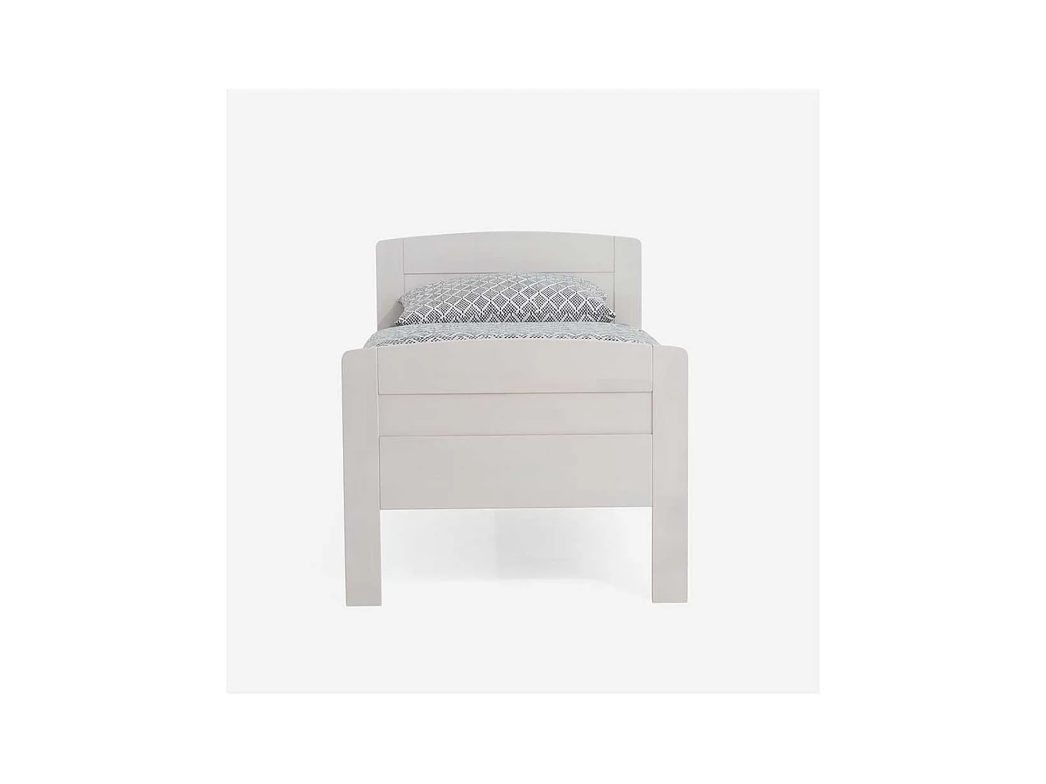 Komfortbett in Weiß Buche massiv Nachttisch (zweiteilig)