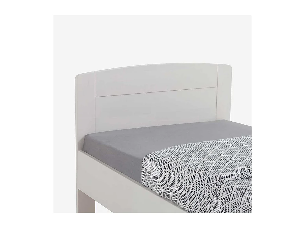 Komfortbett in Weiß Buche massiv Nachttisch (zweiteilig)