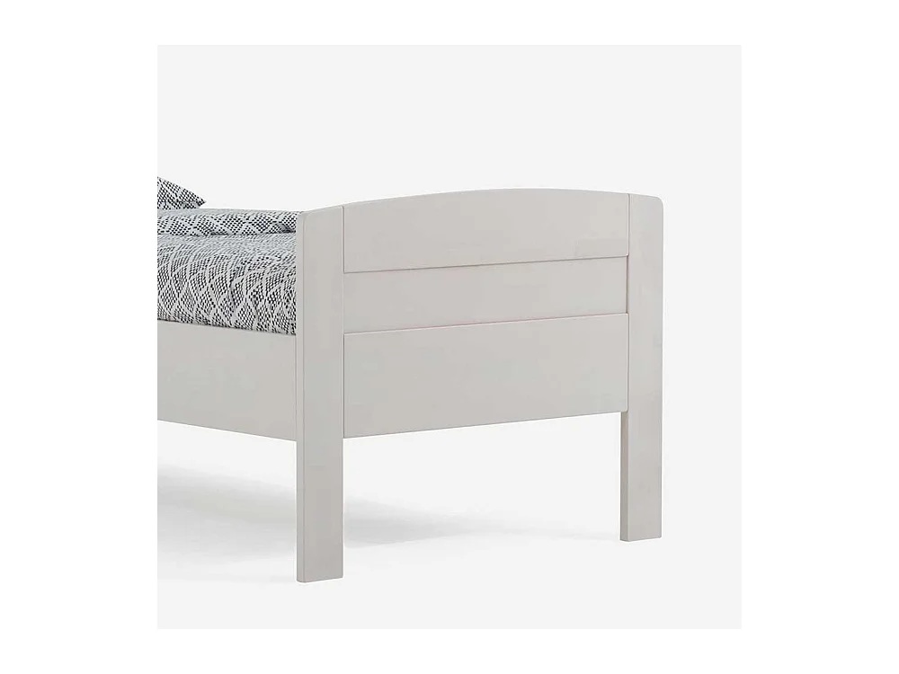 Komfortbett in Weiß Buche massiv Nachttisch (zweiteilig)