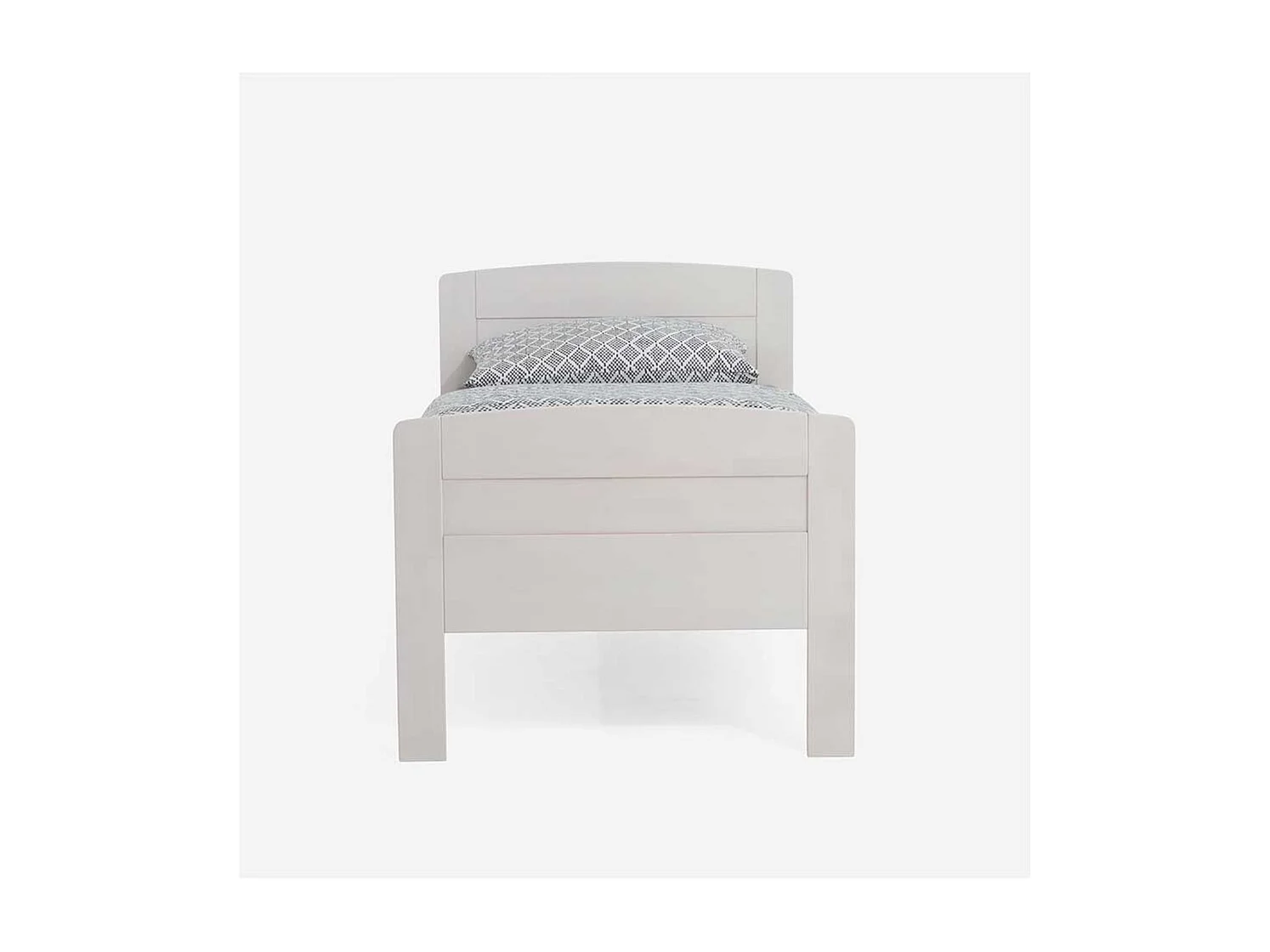 Komfortbett in Weiß Buche massiv Nachttisch (zweiteilig)