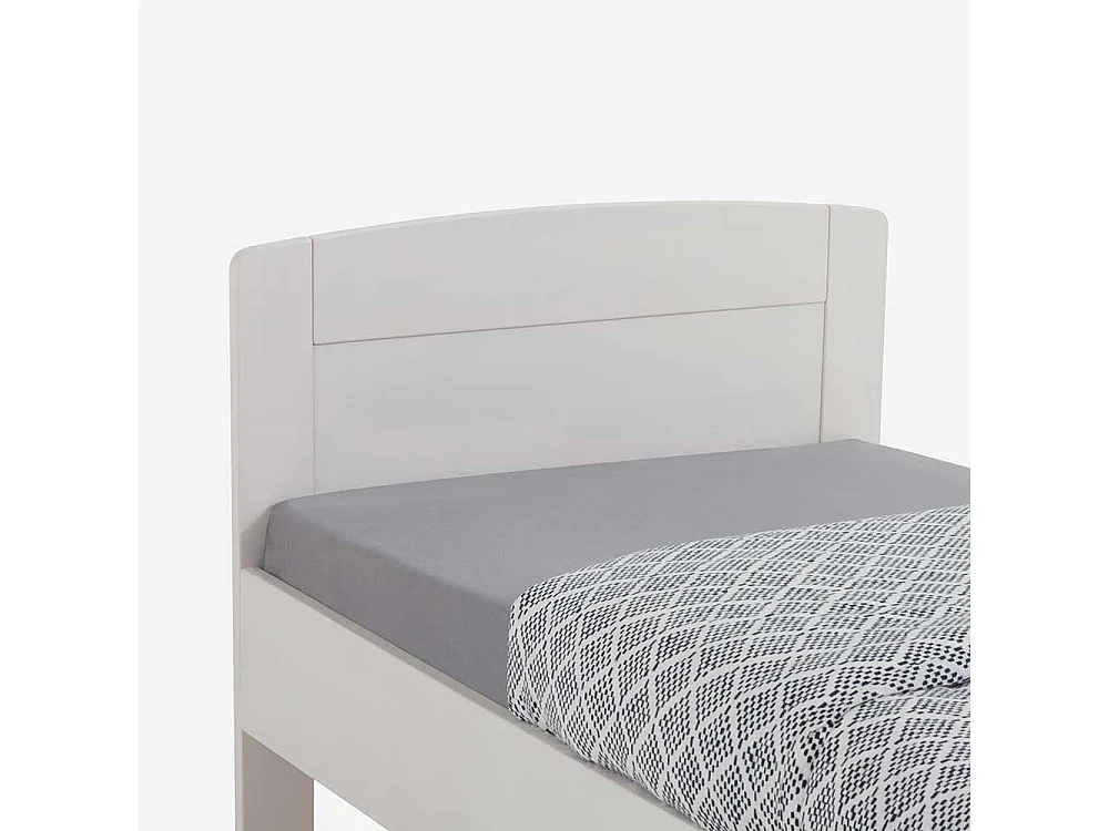 Komfortbett in Weiß Buche massiv Nachttisch (zweiteilig)