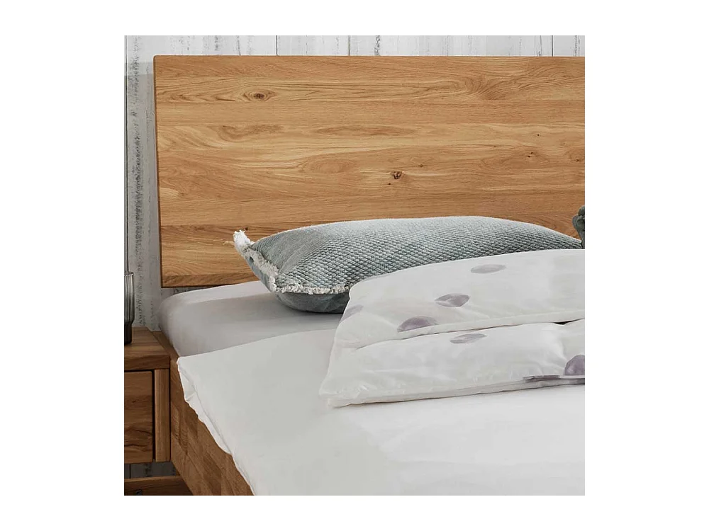 Doppelbett Wildeiche aus massivem Holz Bettkasten