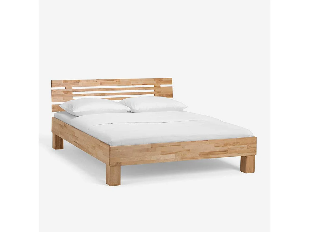 Einzelbett aus Kernbuche Massivholz modern (zweiteilig)